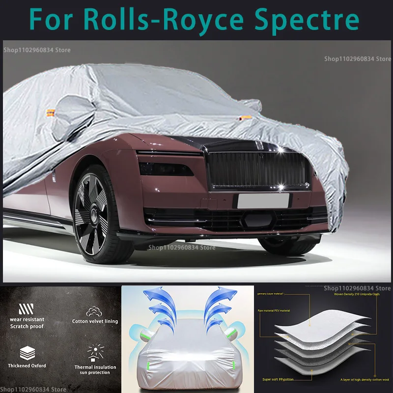 

For Rolls Royce Spectre 210T Full Car Covers Outdoor Sun uv protection Dust Rain Snow Protective Anti-hail car cover