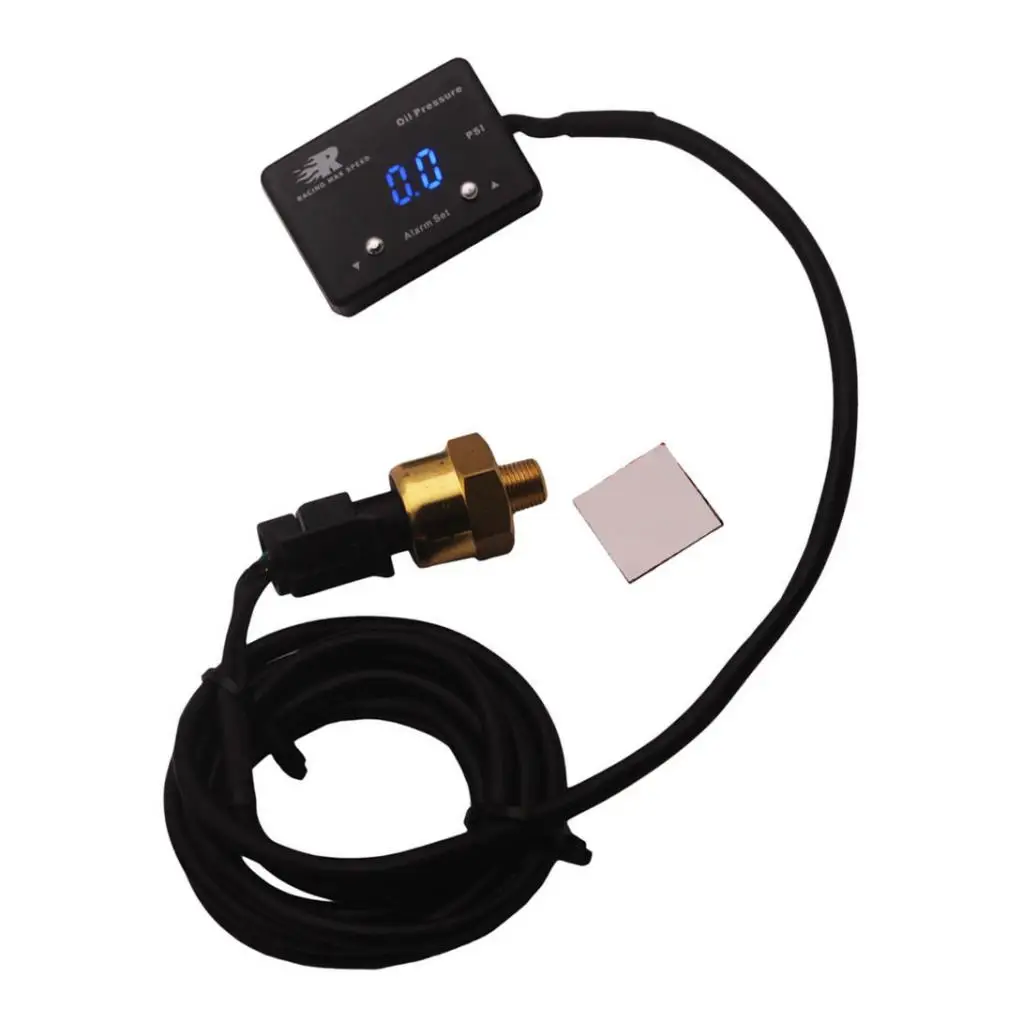 

Oil Pressure Sensor Gauge Digital Display 12V Blue LED Oil Pressure Meter for Car Engine Monitoring and Fuel System Diagnosis