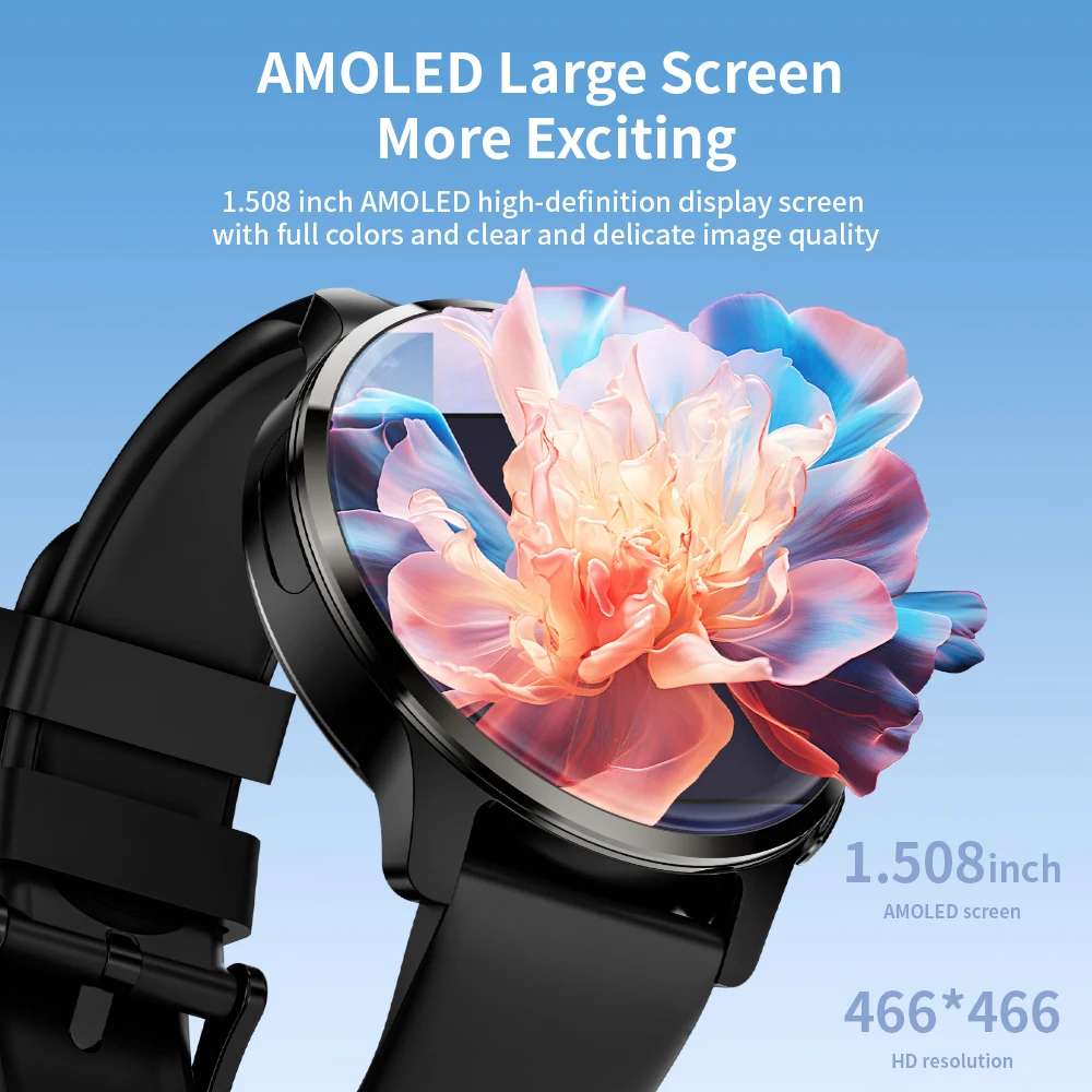 Orologio intelligente Android 4G 5G con scheda SIM APPLLP 2 GPS NFC Orologi intelligenti con schermo AMOLED da 1,43 pollici