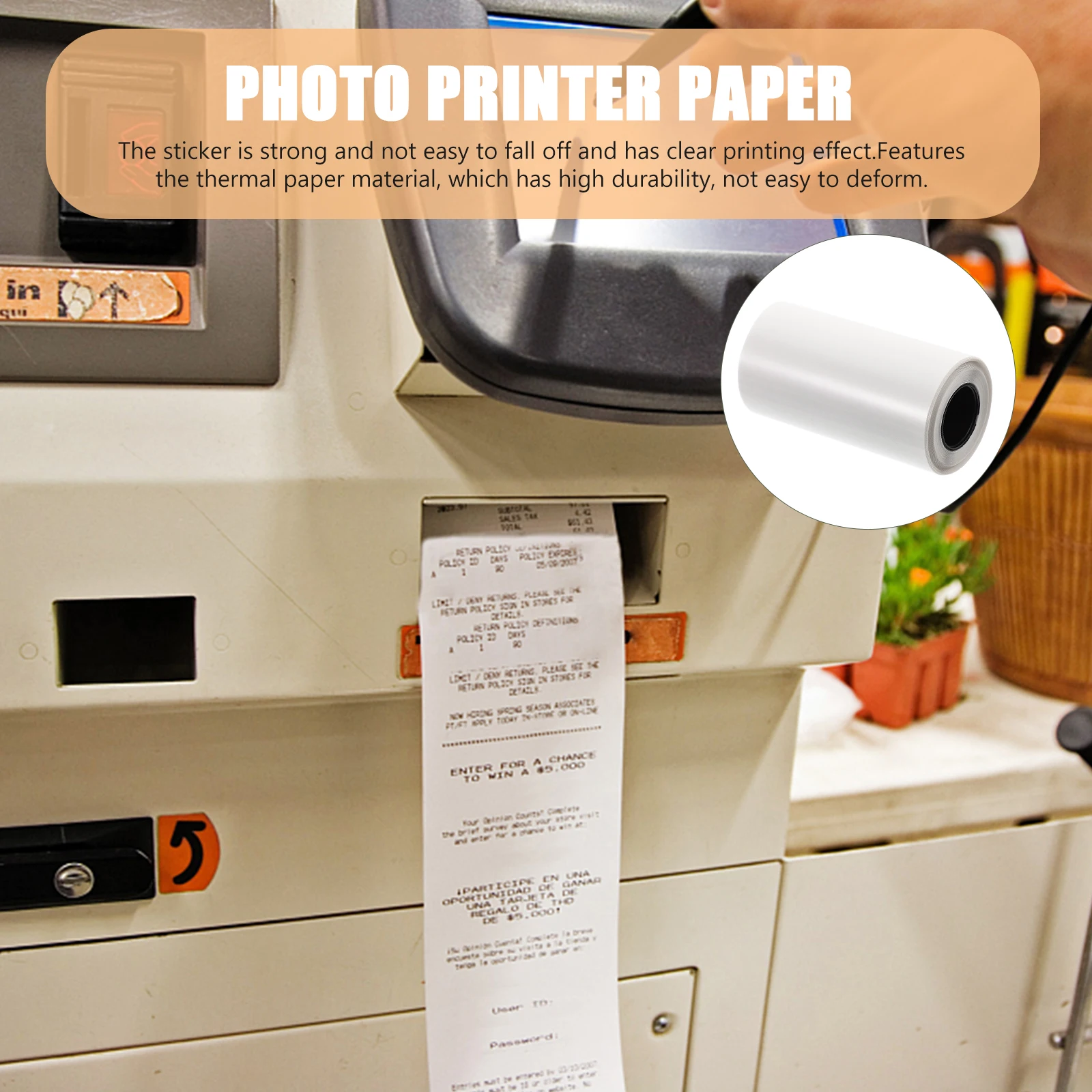 

1 Roll Thermal Sticker For Instant Camera Replacement Photo Roll Printable High Definition Thermal Printing Multipurpose