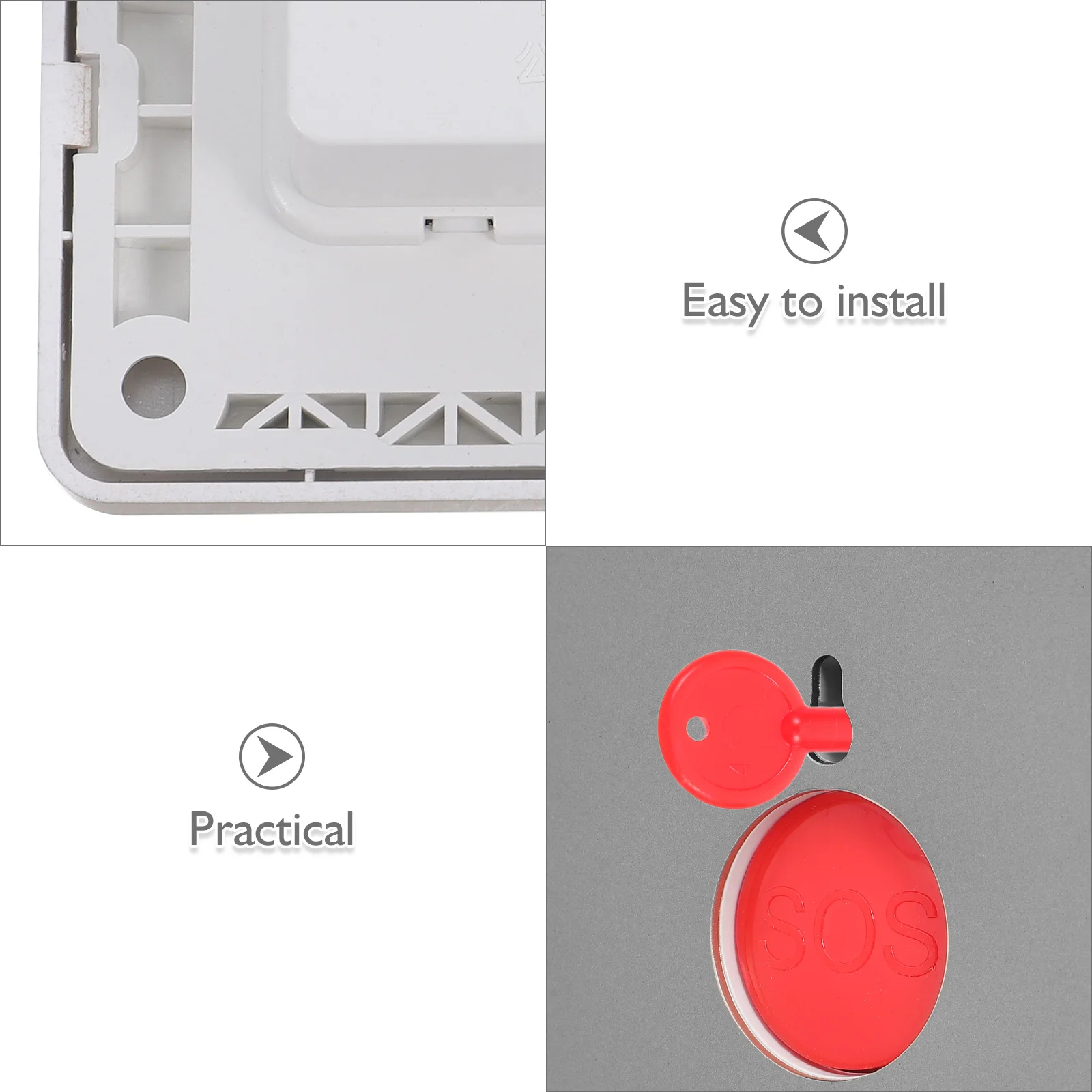 2 Buah Tombol Alarm Kebakaran Darurat Sakelar Reset Manual Kontrol Kunci untuk Rumah Sakit Sekolah Panel Panggilan Darurat Tombol Berhenti Stasiun