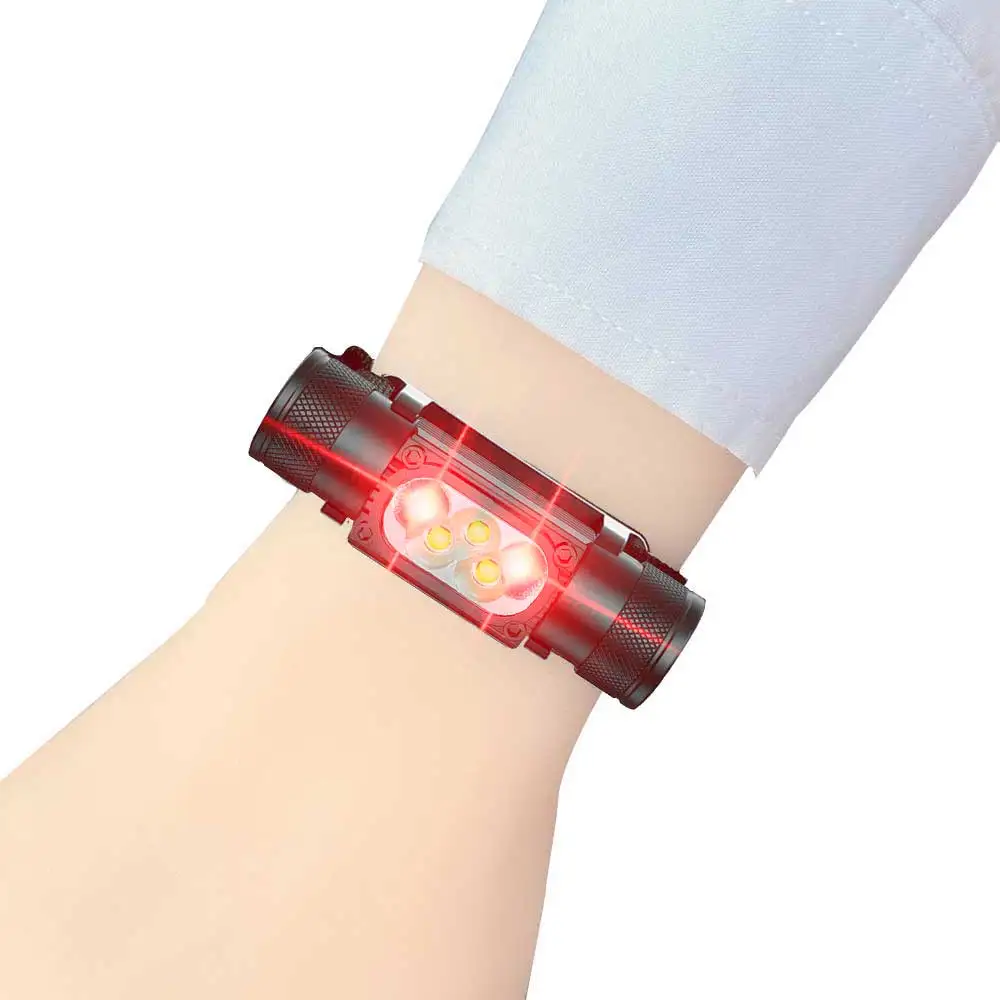 white Red LED Portable Light Wristlight Strap Night Cycling Running Fishing Lamp Wrist Band Bracelet Type C Wristlamp Flashlamp