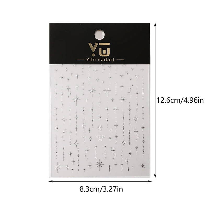 Starlight laser glitter estrela ouro prata carimbado bronzeamento strass alívio decorações da arte do prego adesivos manicure decalques