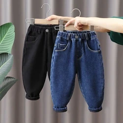 Children's Jeans New Spring and Autumn Pants Winter Children's Clothing Autumn and Winter Boys' Baby Plush Thickened Long Pants