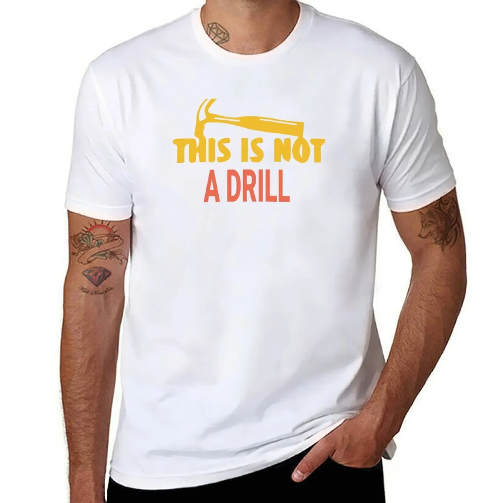

This is Not A Drill: Handyman Shirt, Novelty Tools Hammer Builder Woodworking Mens Funny T Shirt, Funny Dad Shirt T-Shirt