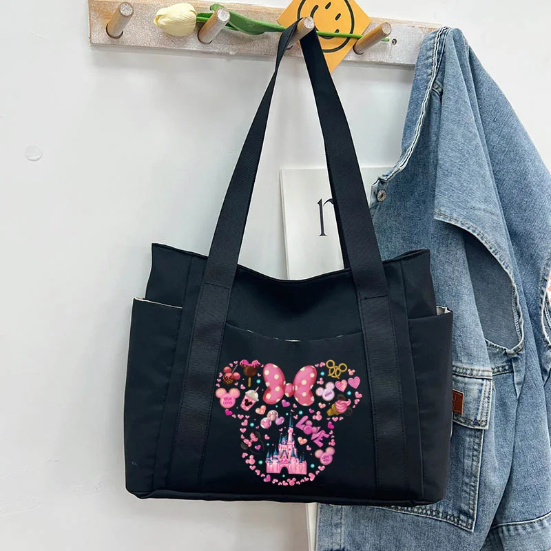 Disney Minnie Mouse Shoulder Bag for Women Handbag Tote Bag Female Crossbody Bag for Women Cartoon Pattern Underarm Bags Gifts