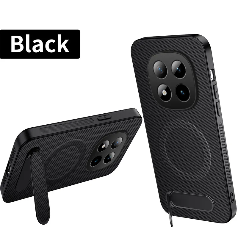 Für Redmi Note 15 14 13 Pro Plus 5G Handyhülle mit Kohlefaser-Textur und Magnetischer Halterung für Redmi Note 15Pro+ für Magsafe Cover