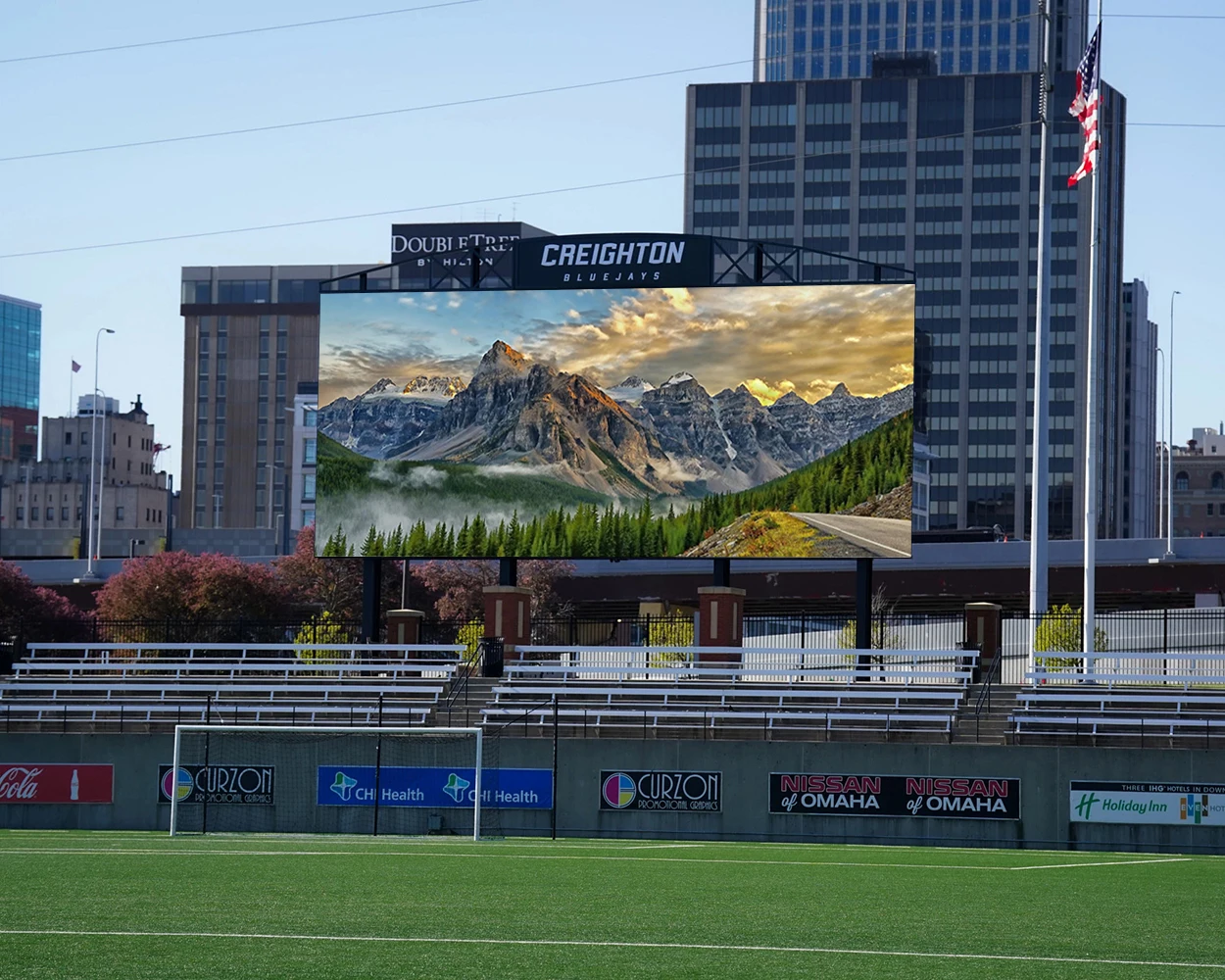 Outdoor Football Pitch LED Advertising Screen Big LED Display P4 Outdoor LED Digital Screen Video Board