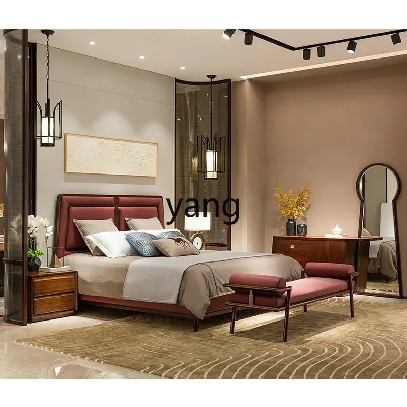 LMM Modern Simple Bed Stool Light Luxury New Chinese Ebony Wood Bedside Stool