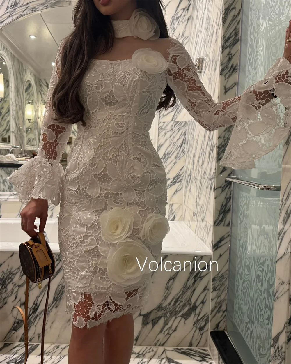 Индивидуальные современные стильные кружевные узорные аппликации трапециевидной формы с квадратным вырезом мини-платья на заказ сексуальные