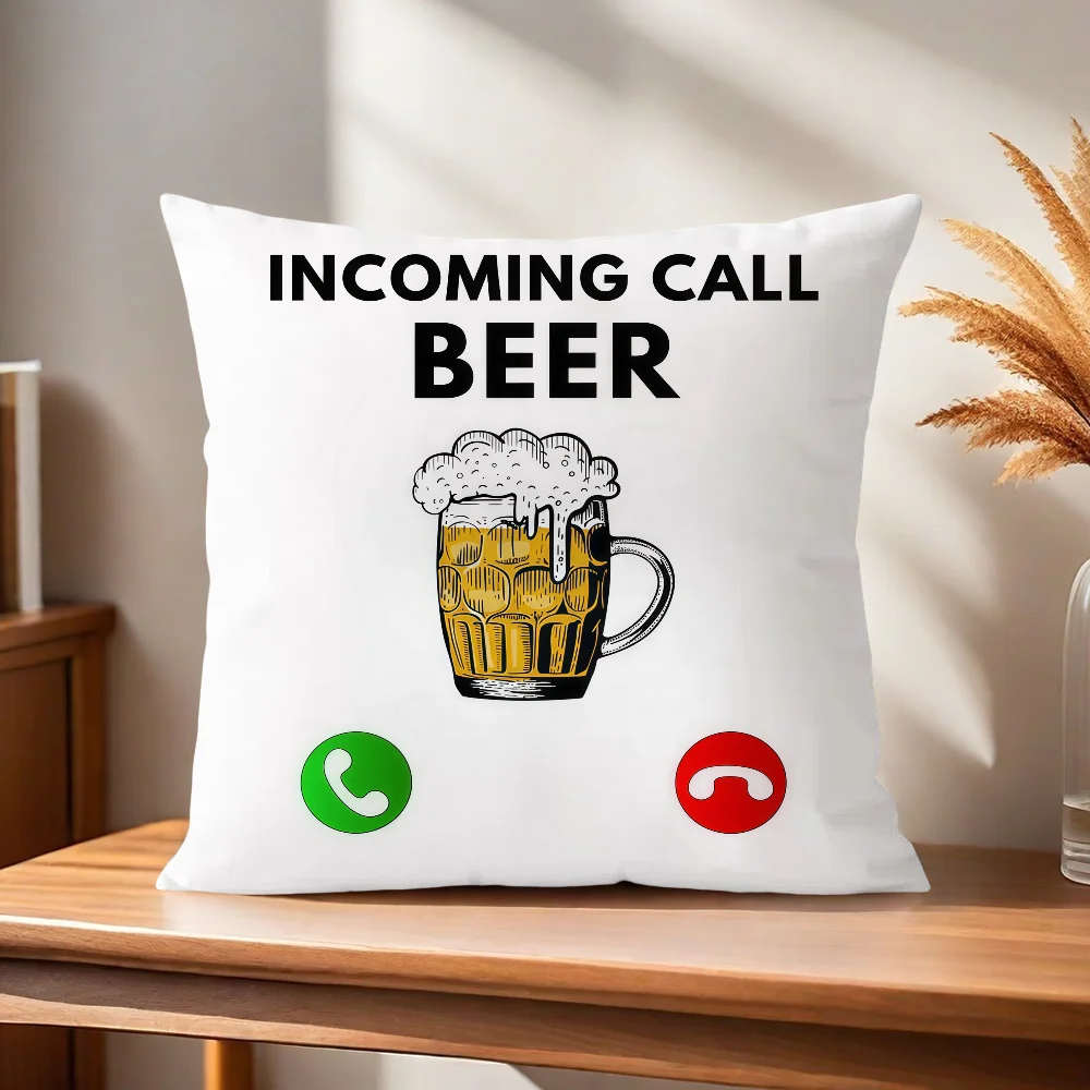 Bier Anruf Ablehnen Annehmen Telefon-Symbol Kissenbezug Kissenhülle für Zuhause Sofa Wohnzimmer Büro Café Auto Kissenbezug – Detail 7