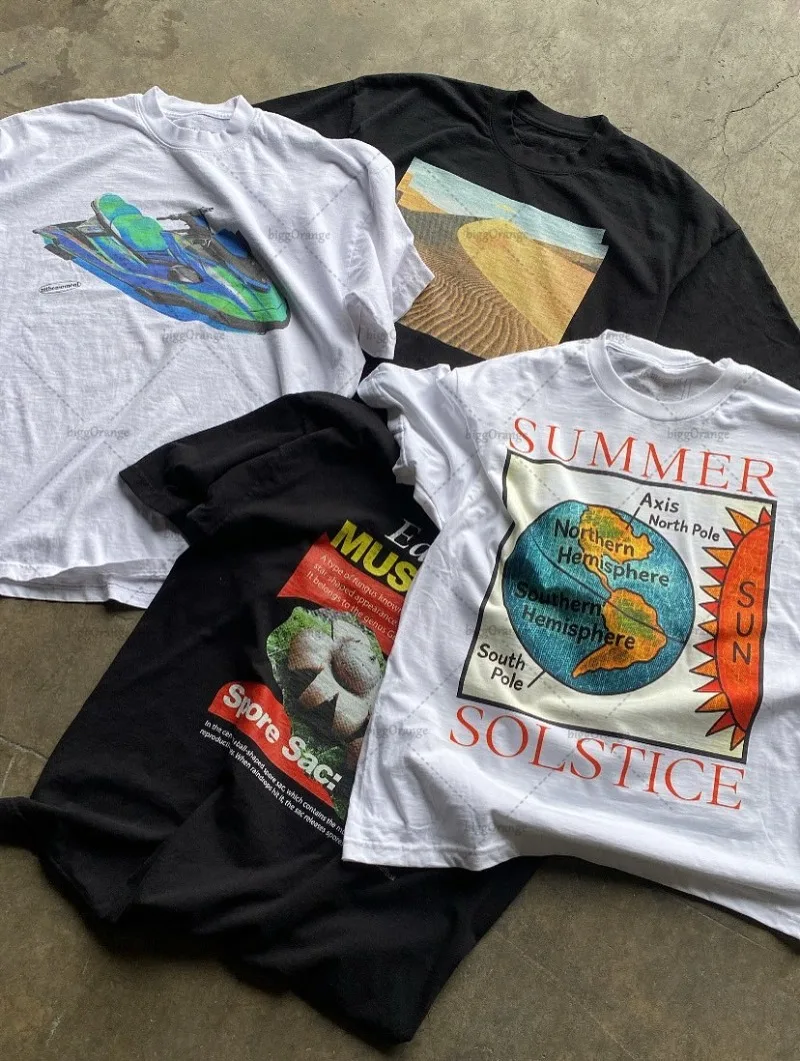 

Футболка в стиле рок High Street с готическим узором в стиле ретро, хип-хоп, повседневная трендовая футболка с коротким рукавом в стиле Харадзюку, готический панк, универсальная мужская рубашка