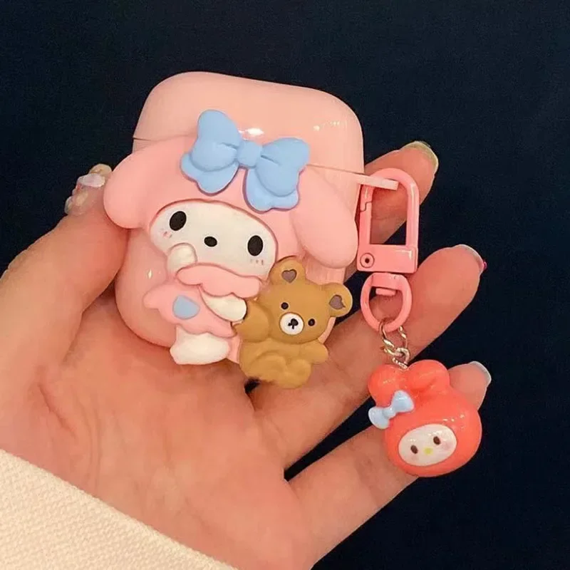 Sanrio Hello Kittys Airpods Case Cute Cartoon AirPods 1 2 3 Apple Earphones Soft Silicone 3D Doll Protectuve Cases Birthday Gift