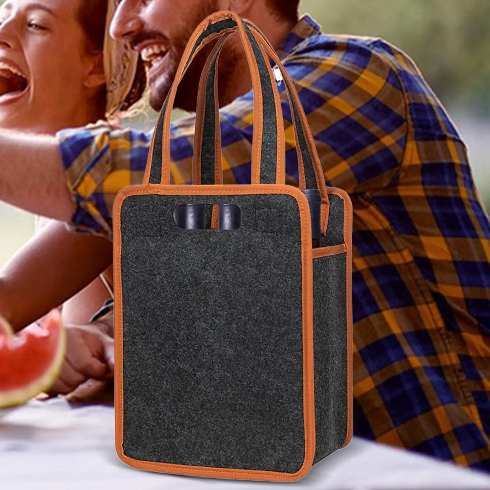 6-Flaschen-Weintasche Wiederverwendbare Reise-Filztasche Isolierte Tragetaschen Weinflaschenträger für Grillen Camping Reisen Picknick