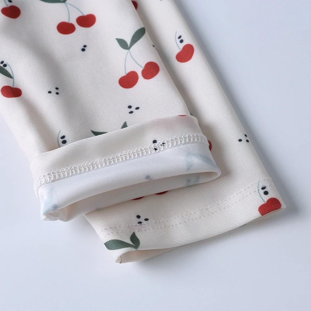 Kinder Mädchen Badeanzug Sommer Bikini Mädchen Badeanzug Langarm Kinder Bademode mit Hüten – Detail 5