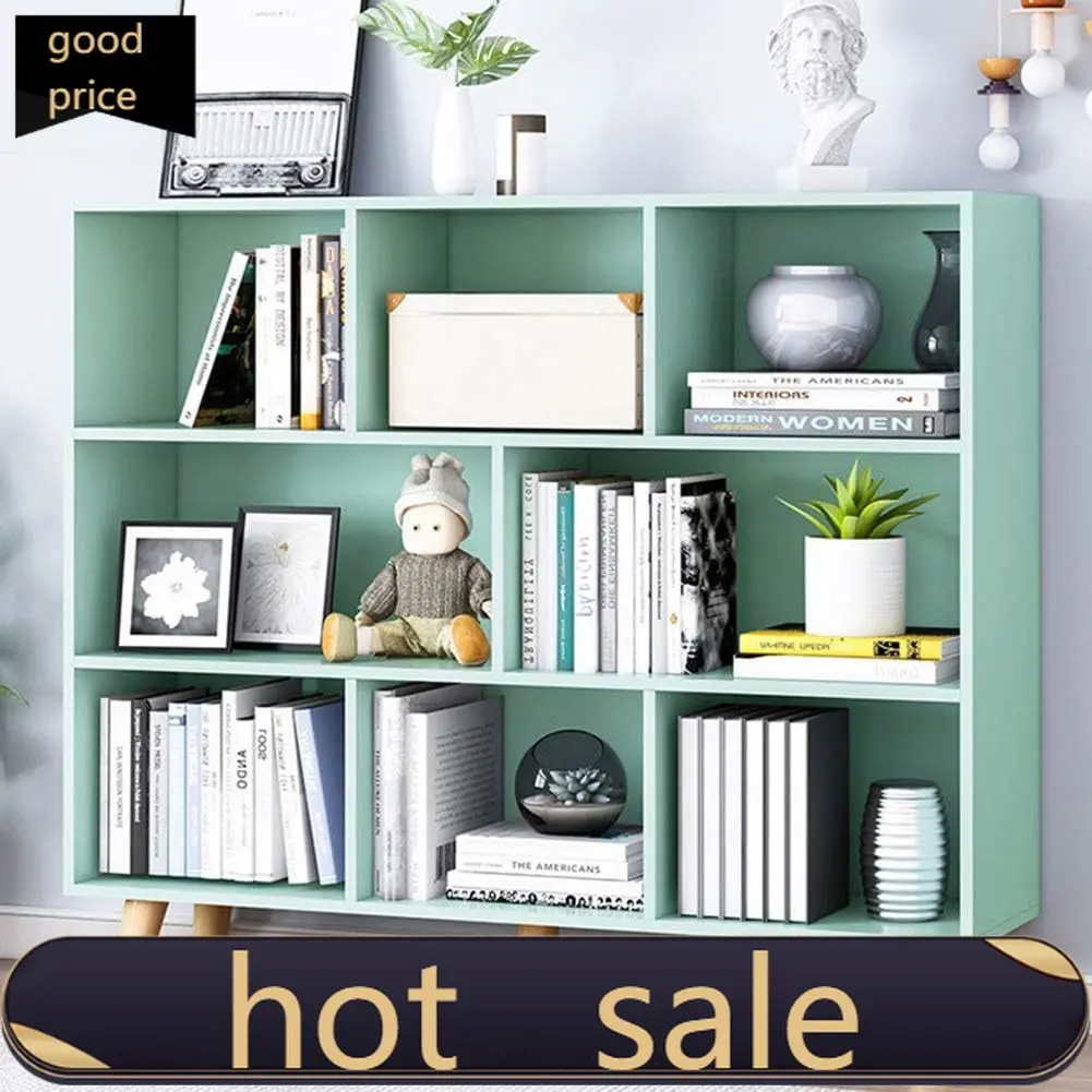 

Стеллаж для книг Activity priceIOTXY Wooden Open Shelf Bookcase - 3-ярусный напольный шкаф-витрина на ножках, 8-секционный книжный шкаф, цвет Тиффани