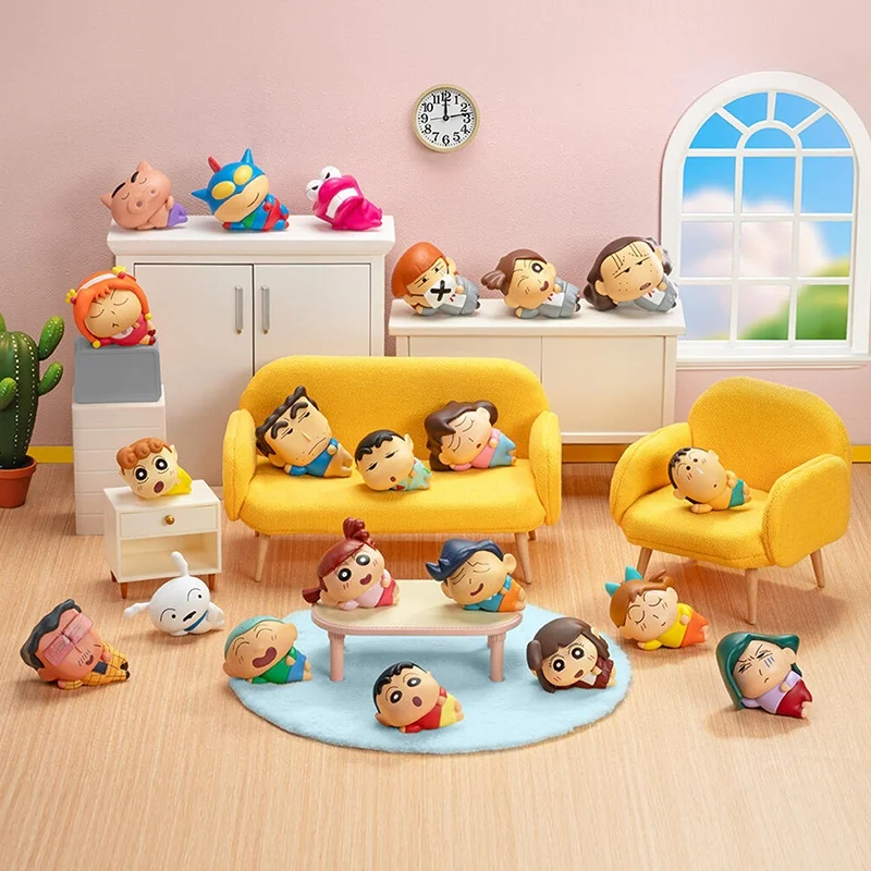 

New Genuine Crayon Shin-Chan Minime Lazy Chill Series Mini Blind Box Q Cute Doll Desktop Ornament Mysterious Box Xmax Toy Gifts