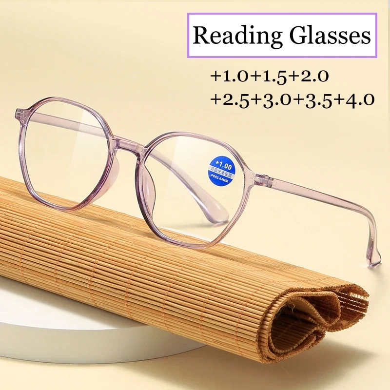 

Ladies Blue Light Blocking Reading Glasses Men Ultralight Square Frame Glasses Vintage Retro Far Sighted Eyeglasses for Women