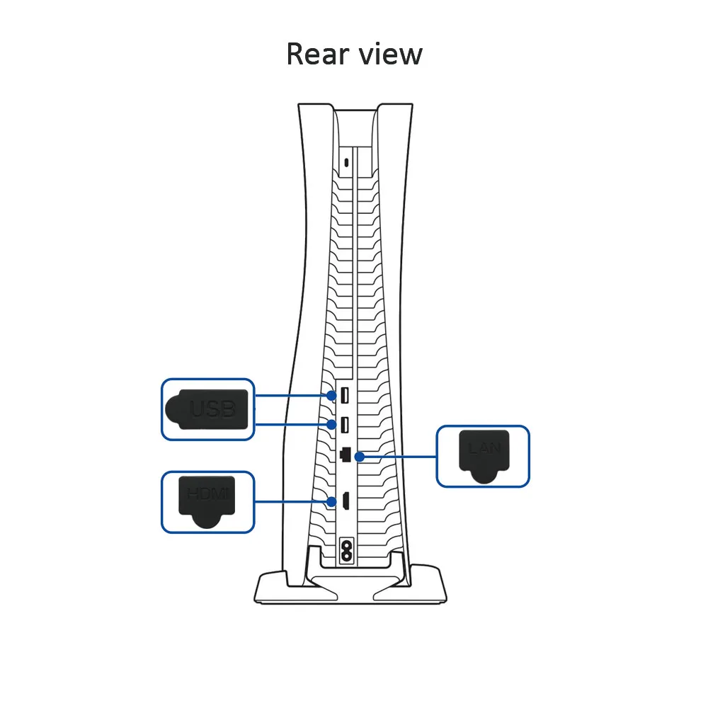 게임 콘솔 실리콘 먼지 플러그 세트, 소니 플레이스테이션 5 PS5 용 방진 플러그, USB HDM 인터페이스 방진 커버, 7 개