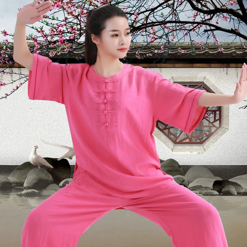 Chinese Traditional Tai Dress Female Spring Summer Morning Training Dress Martial Arts Tai Performance Clothing