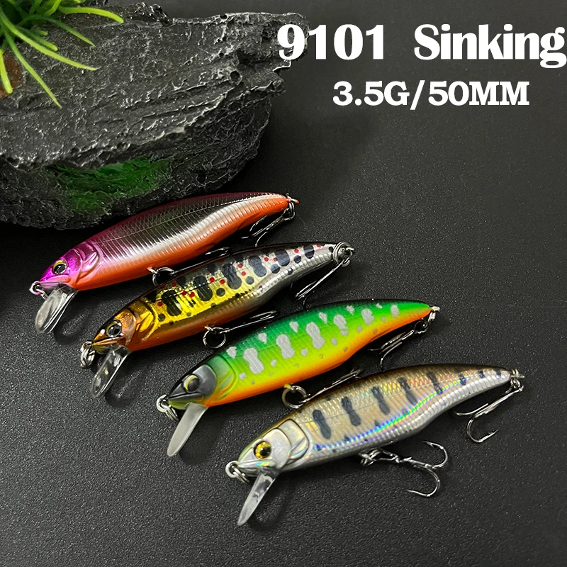 

3.5g 50mm Sinking Minnow Fishing Bait Trout Bass Pike Lure Freshwater Artificial Hard Bait Pesca Jerkbait Fishing Accessories