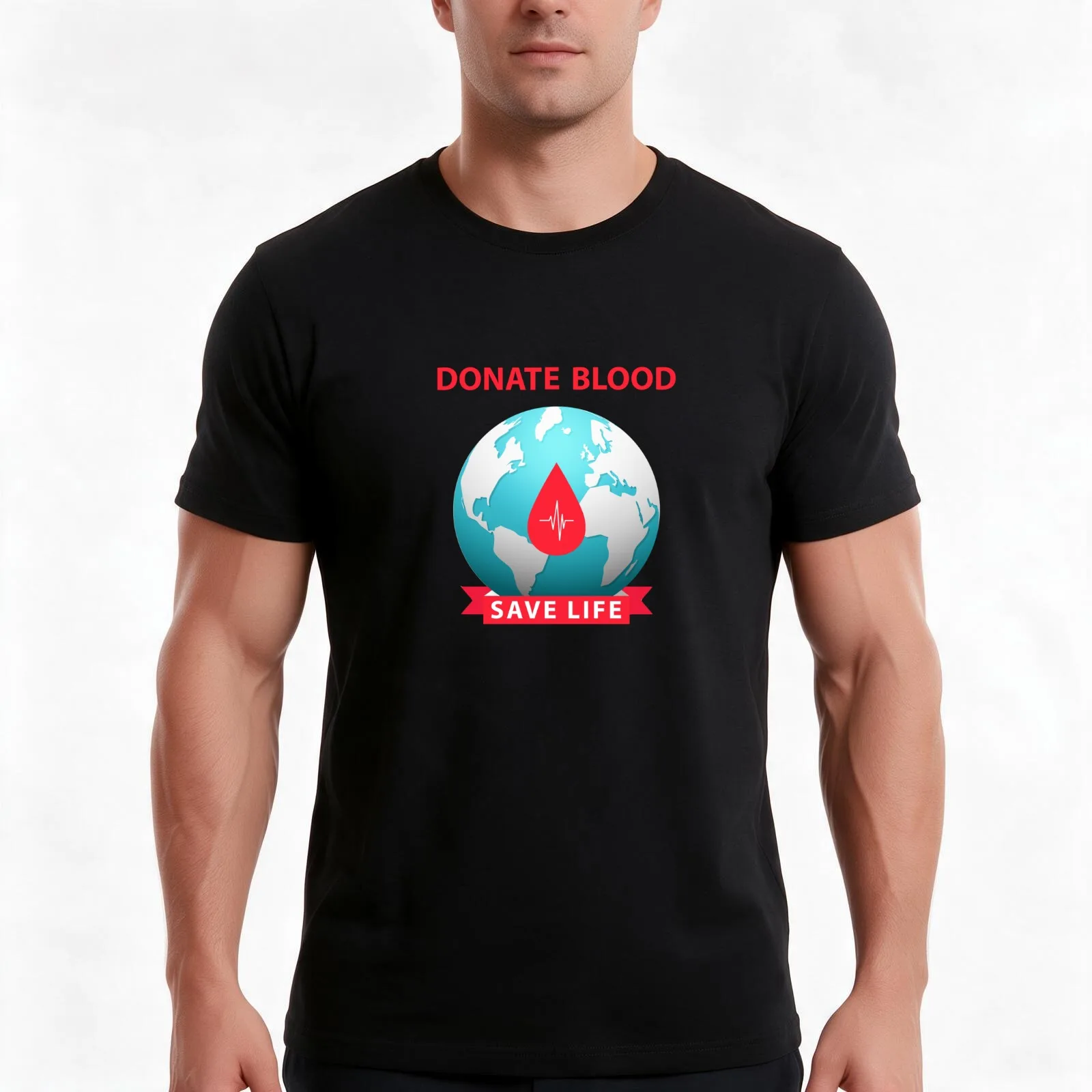 Donate blood, give life T-Shirt, Summer Casual Cotton Tee, Oversized Streetwear Tops, Vintage Graphic Print, Unisex Men Women