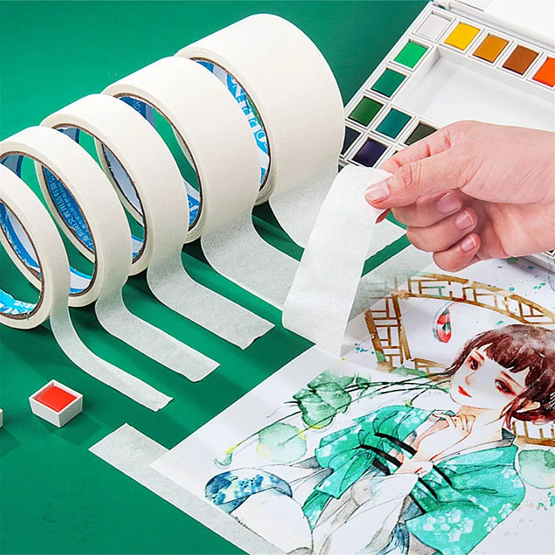 12/18mm Writable High Viscosity Masking Tape Easy Peel Off No Trace Removable Adhesive Tape For Artist Sketch Drawing