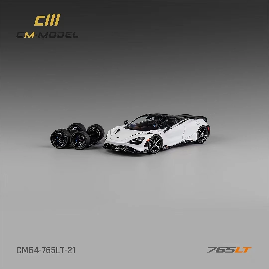 PreSale CM 1:64 765LT White Replaceable Wheels Diecast Diorama Car Model Collection Toys