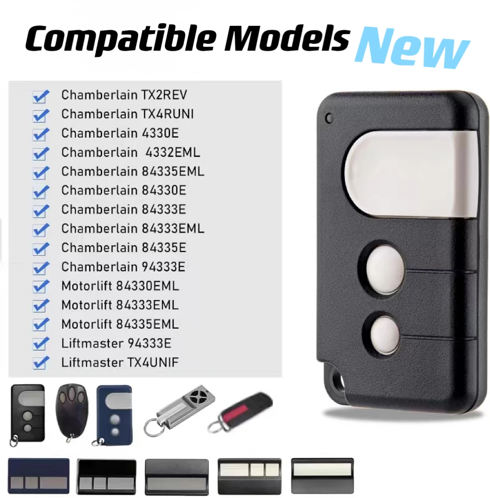 3-in-1 Remote Compatible Security+ 2.0 Type Liftmaster TX4 Merlin+ 2.0 c945 Liftmaster 94335e TX4UNIF garage door remote control