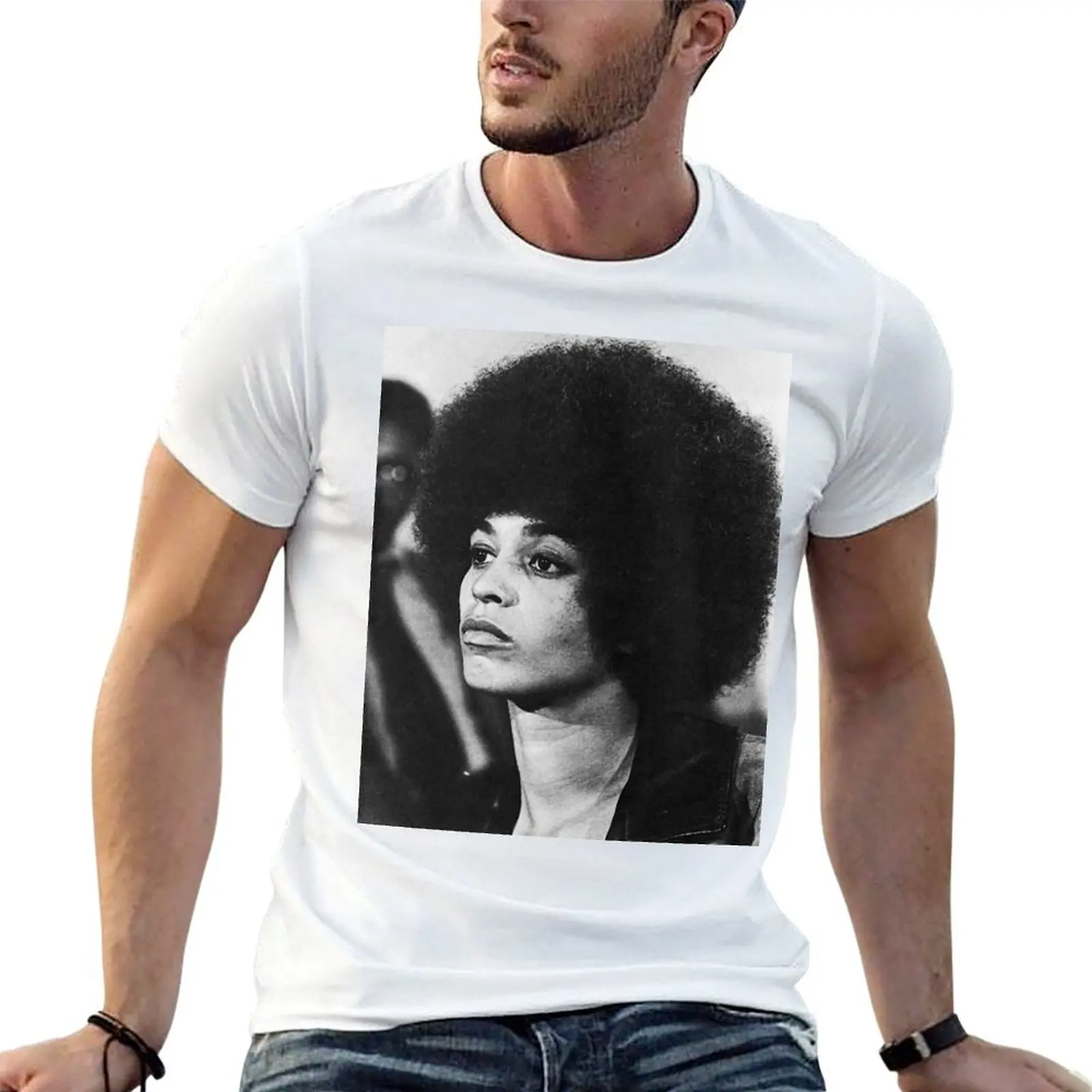Angela Davis 60s Black Panthers Photo T-Shirt customs graphic t shirts mens plain t shirts