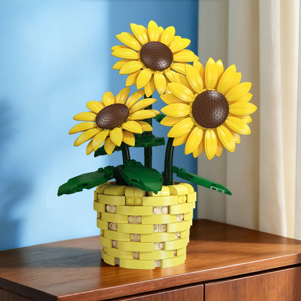 

Конструктор Idea Gardening: Солнечный цветок (подсолнух) — развивающая игрушка, вечный цветок в горшке, коллекция строительных блоков для девочек