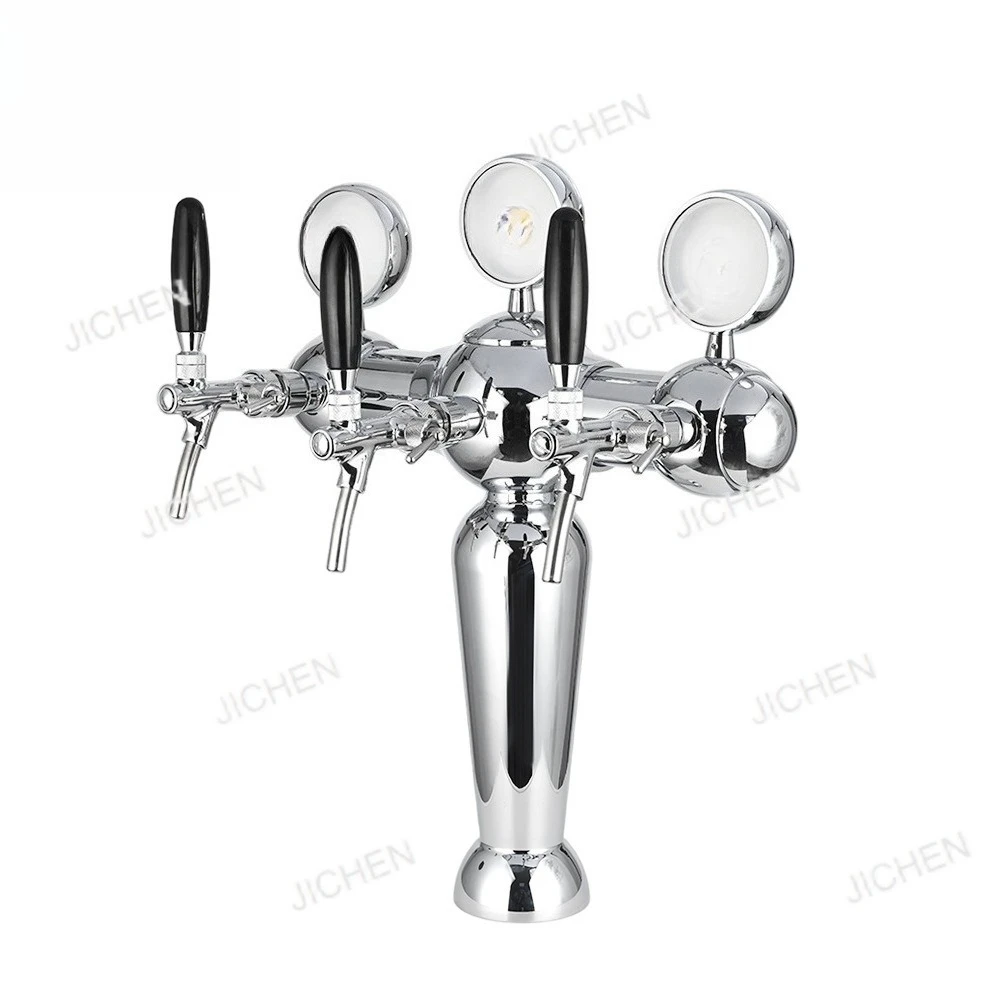 

Brass Beer Column Tower Restaurant Bar Draft Beer Machine Beer Faucet with LED Light Box