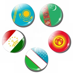 The Republic of Uzbekistan Flag 30MM Fridge Magnet Kazakhstan Kyrgyzstan Tajikistan Turkmenistan Glass Dome Magnetic Note Holder