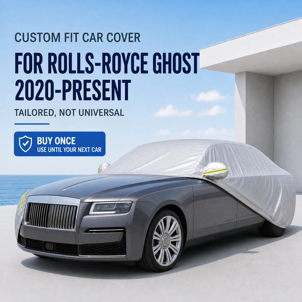 For Rolls-Royce Ghost 2020-Present Exterior Car Cover Custom Fit Car Sun Protector Waterproof Dustproof Car Outdoor Protection