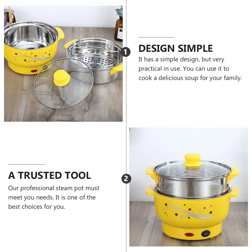 

Steam Pot Stainless Steel Steamer Multifunctional Double Layers Stockpot Cooking Boiler Electric Cooker Practical