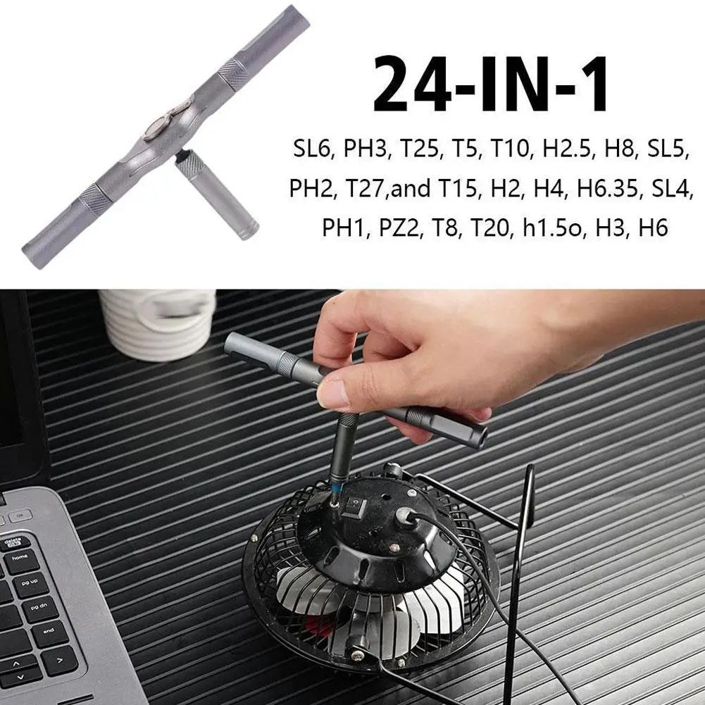 

Multi-purpose Ratchet Wrench Screwdriver S2 Magnetic Bits Tools Set DIY Household Repair Tool 24 In 1 DIY Home Household Tool