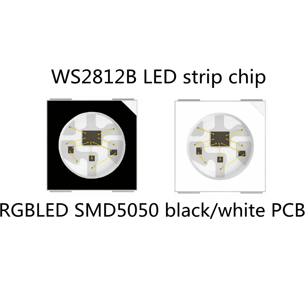 

Addressable WS2812B RGB LED strip with 4-pin chip intelligent adjustment personal digital white black PCB DC5V 20PCS-1000pcs