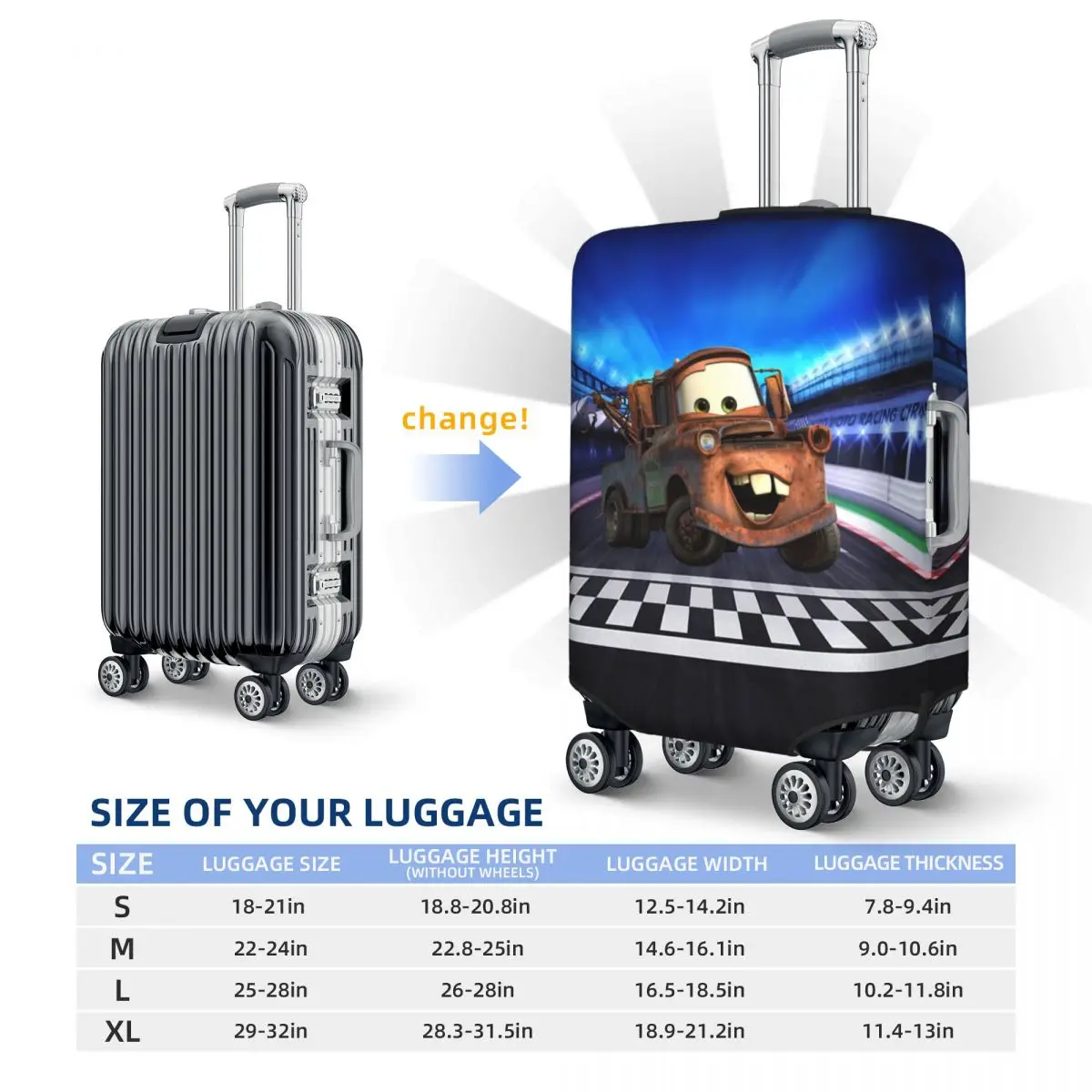 Custom Cartoon Pixar Auto 'S Bagage Cover Protector Grappige Reiskoffer Covers Voor 18-32 Inch