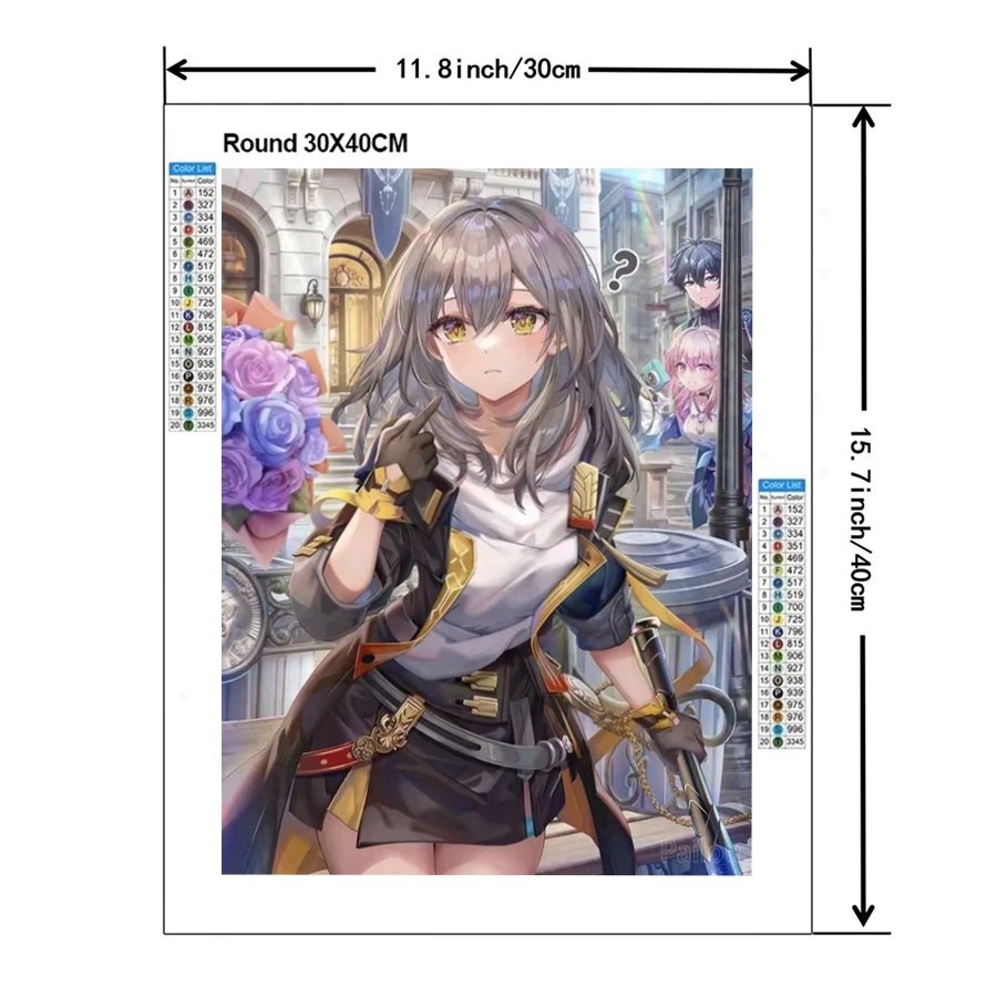 Honkai Star Rail Video Game Diamond Art Painting Firefly Robin Kafka Marth 7th Anime Girl Diy Mosaic Cross Stitch Room Decor