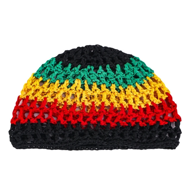 

Elegant Handwoven Pullover Hat Breathable Hat Crochet Hollow Hat Holiday Crochet Hat Handwoven Hair Net Reggae