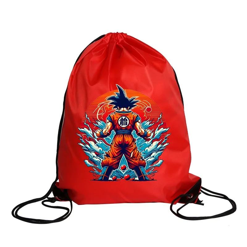 Dragon Balles Drawstring Bag Boy Anime Figure Print Sports Backpack Trendy Cool Cycling Backpacks Large Capacity Storage Pouch view 3