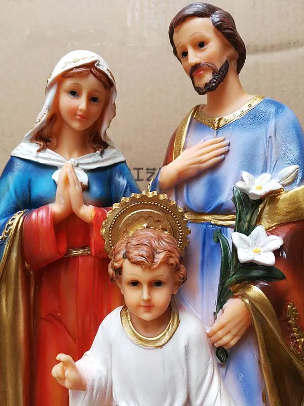 GOOD wholesale Catholic Christian supplies #  Religious Holy Family Child Jesus the Virgin Mary Saint Joseph art statue -33CM