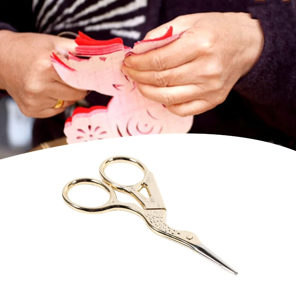 Stainless steel Thread Scissors Crane shape Small size Yarn Cutter Sharp blade Retro style Mini Shears Tea ceremony