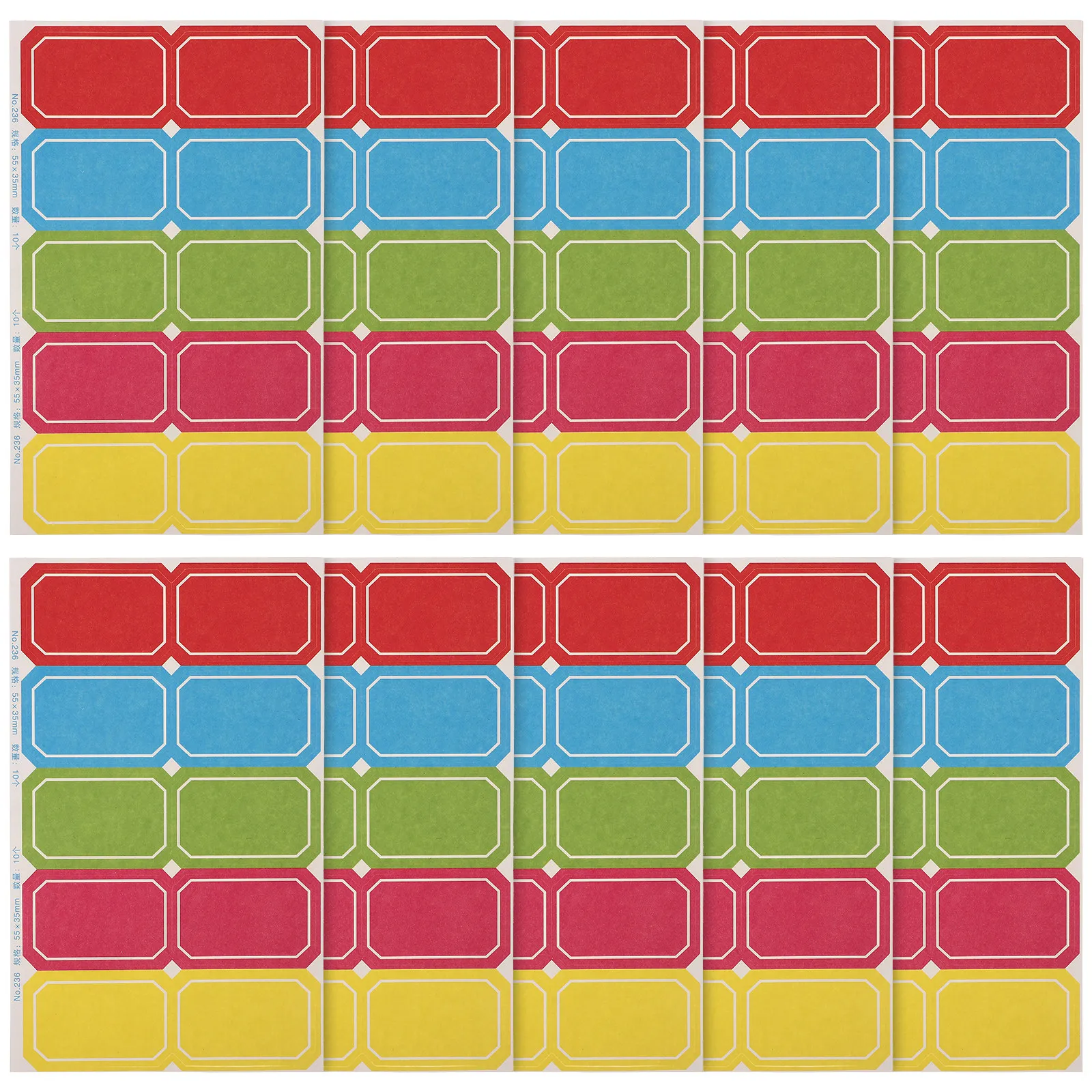 

10 листов красочных пустых наклеек для имен, клейкие этикетки для записи, для изучения Библии, для дома и офиса, портативный набор этикеток-стикеров