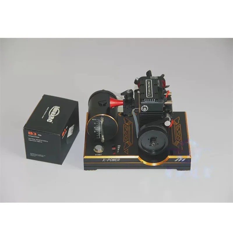 Twin-cylinder sleeve engine SF-L200 four-stroke liquid fuel engine, ready-to-play miniature engine with one-touch electric start