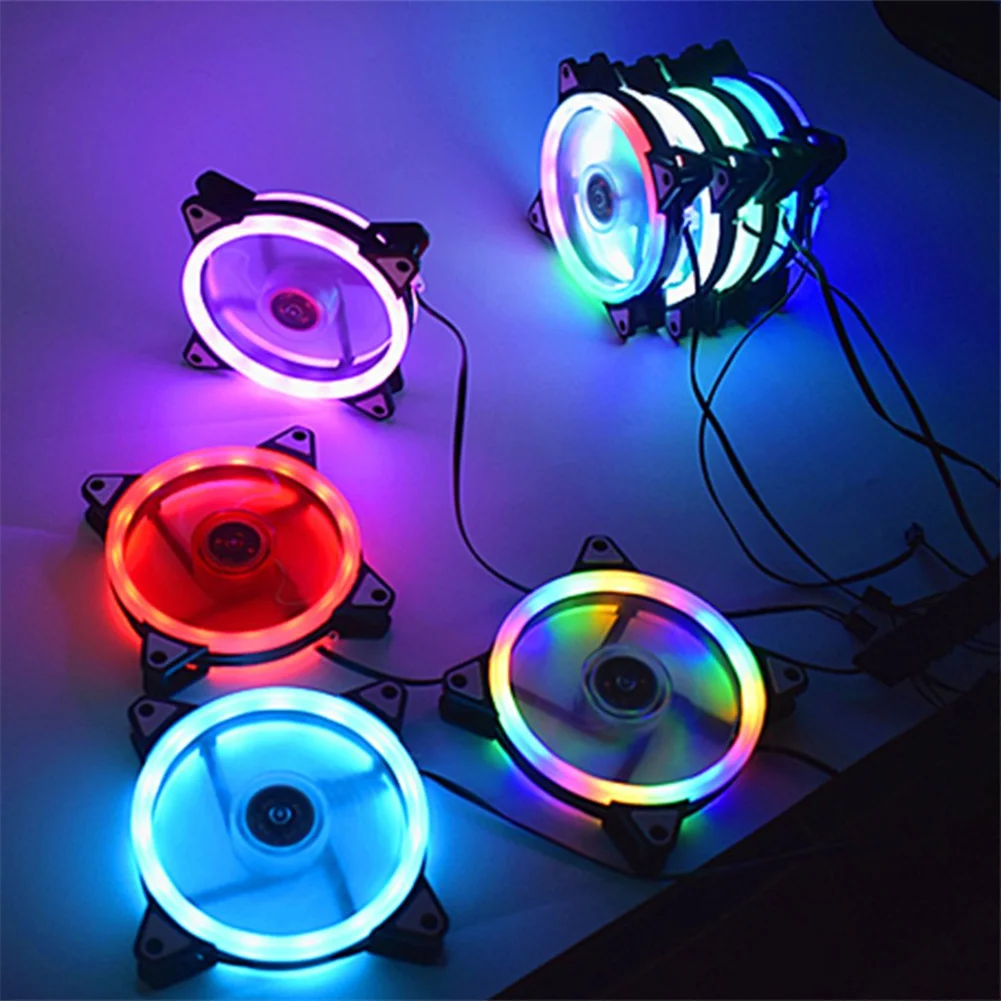 120mm 4pin Rgb Case ventola di raffreddamento colorato blu-rosso-bianco cuscinetto fluido Led Ultra silenzioso ventola di raffreddamento radiatore dissipatore di calore per PC