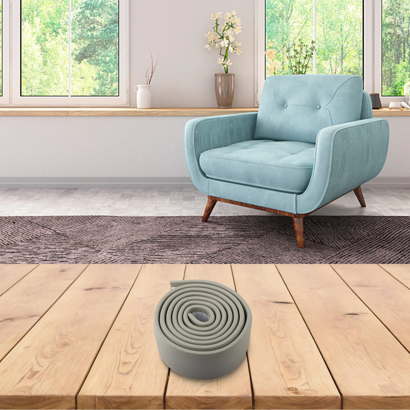 Marble Textured Strip for Wall Skirting Table Edge Safety Kitchen Counter Border and Gas Pipe Visual Enhancement Solution