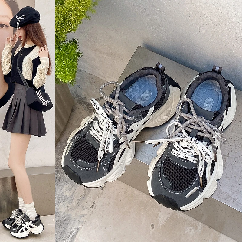 

Women's High Quality Lightweight and Comfortable New Korean Breathable Sports Shoes Casual Shoes Thick Sole