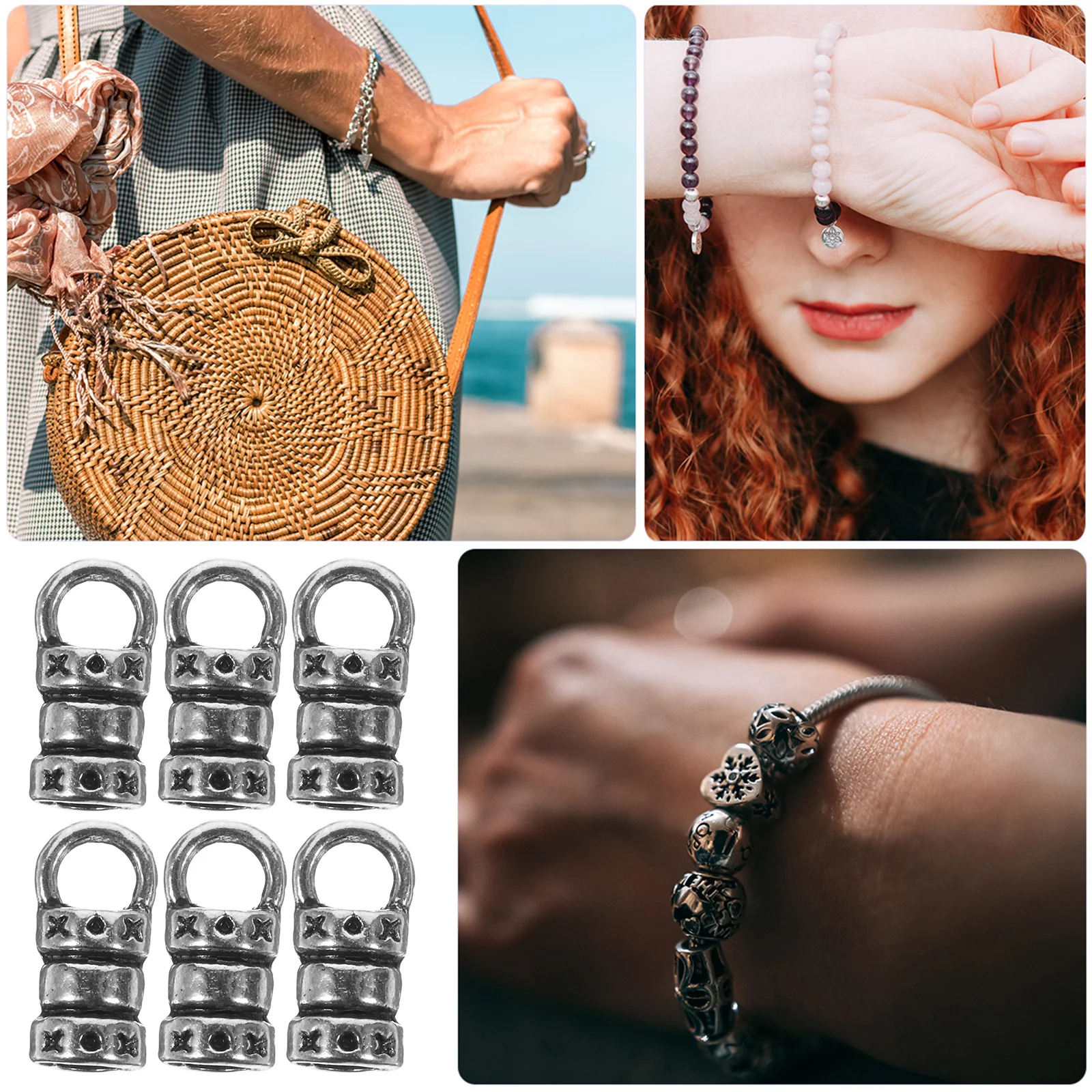 100개 빈티지 합금 DIY 팔찌 연결 클라스프 내구성 있는 보석 버클 목걸이 가방 열쇠고리 제작용 연결 클라스프
