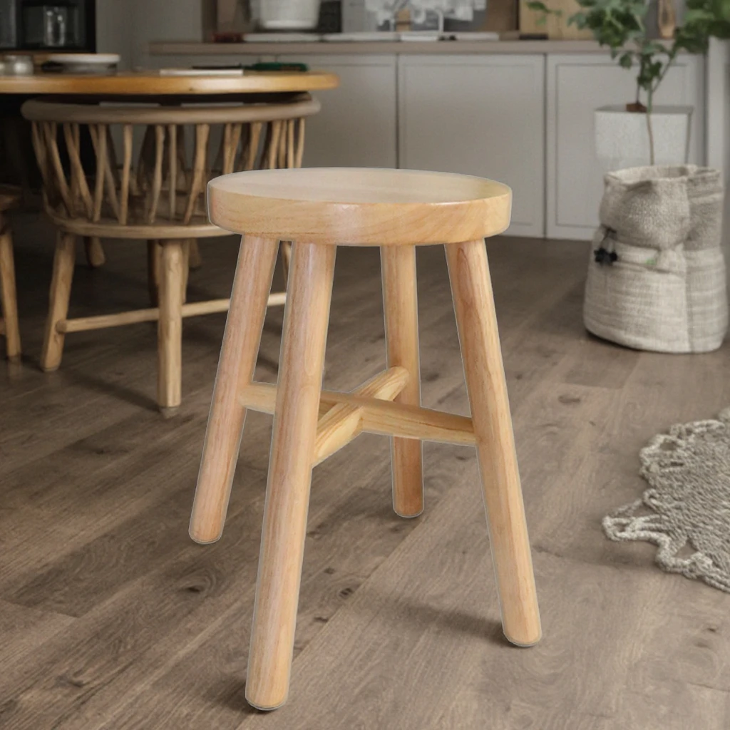 

Ownswing Beech Wood High Round Stool Modern Design Dining Chair For Home And School Factory Wholesale From